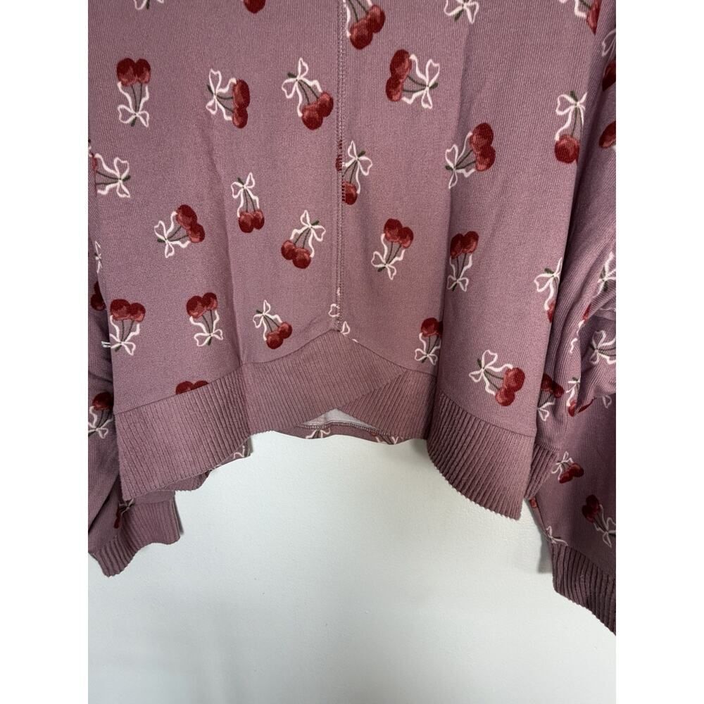 Lucky Brand Women's M Purple/Red Cherry Crew Neck Pullover Sweater - Picture 8 of 9